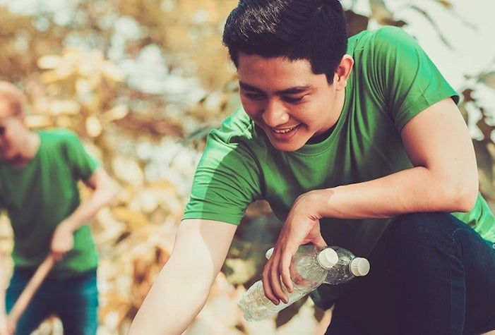 Students volunteering.
