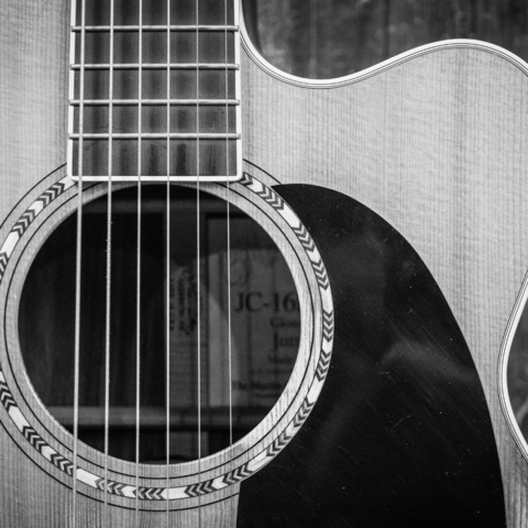 Black and grey guitar